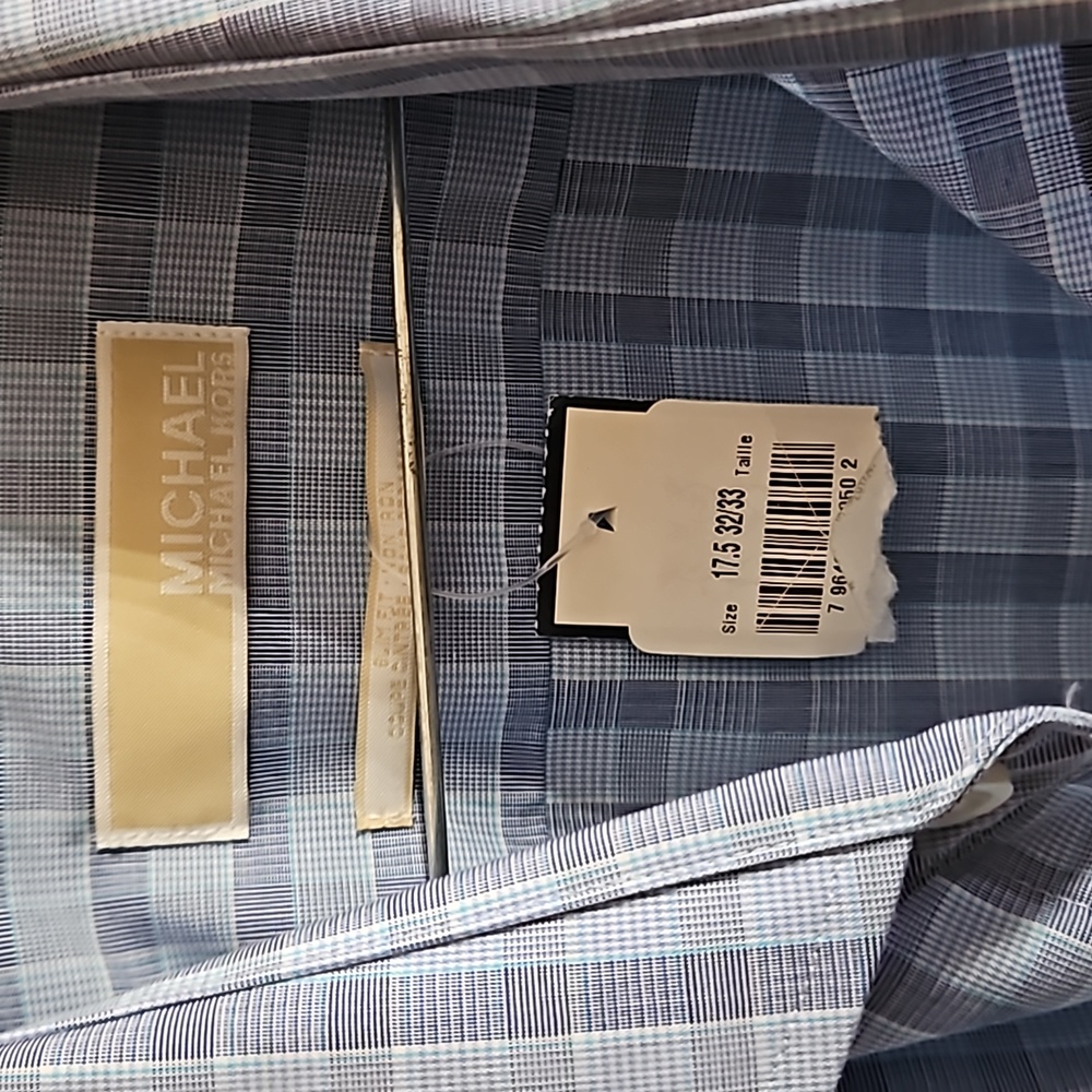 Excellent condition Michael Kors shirt blue size 17.5 - Picture 3 of 5